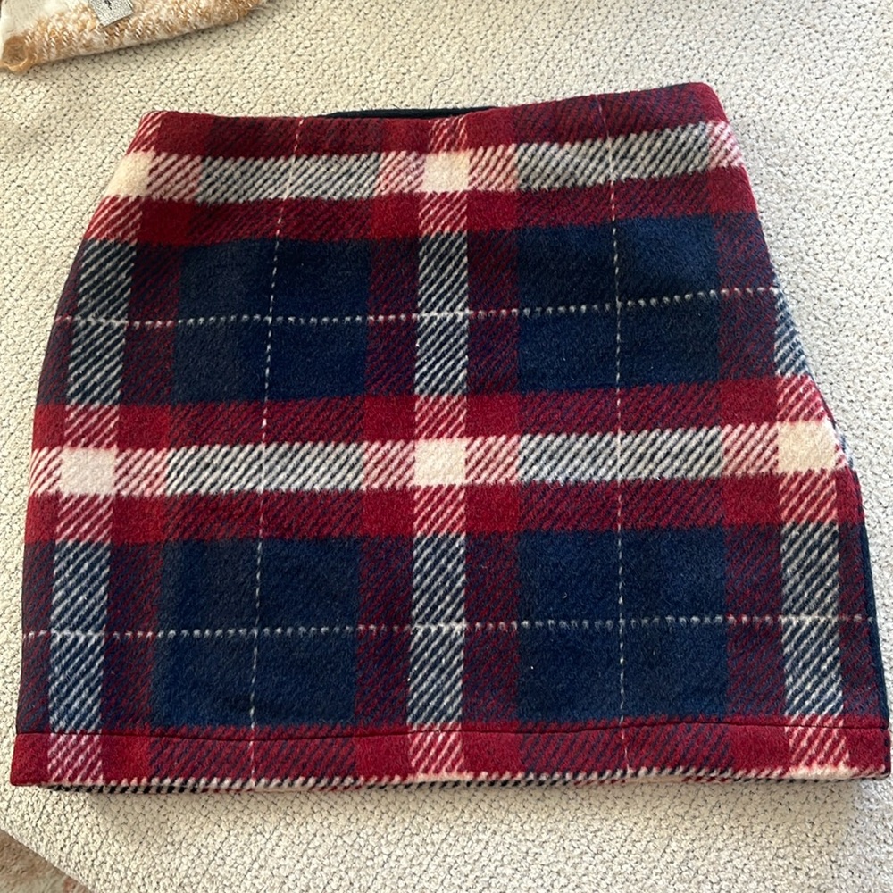 NWT Blue and Red Plaid Skirt